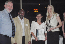 BMT WBM staff accepting their Stormwater Industry Association of Queensland awards