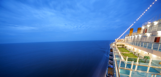 Close up image of cruise ship
