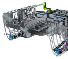 Artist's representation of machinery design
